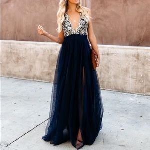 Crystal Maxi Dress - Navy